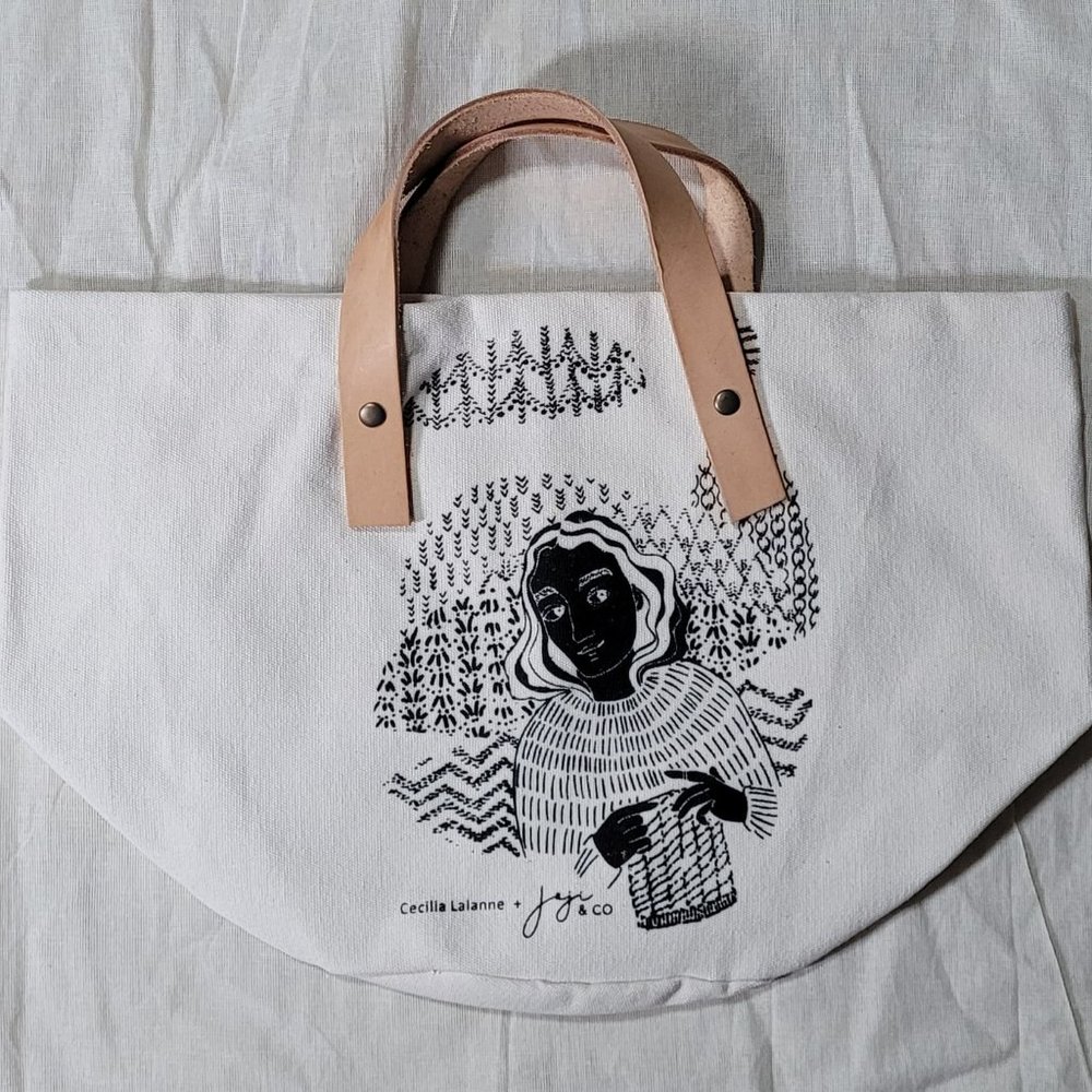 Joji & Co. Canvas PAMPA Bucket with Leather Handles